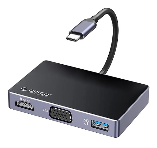 ORICO docking station DM-5P, 5 θυρών, USB-C σύνδεση, 100W PD, 4K, μαύρο DM-5P-BK-BP