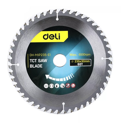 DELI δίσκος κοπής ξύλου DH-MJP235-E1, 60 δόντια, 235mm, 6500rpm DH-MJP235-E1