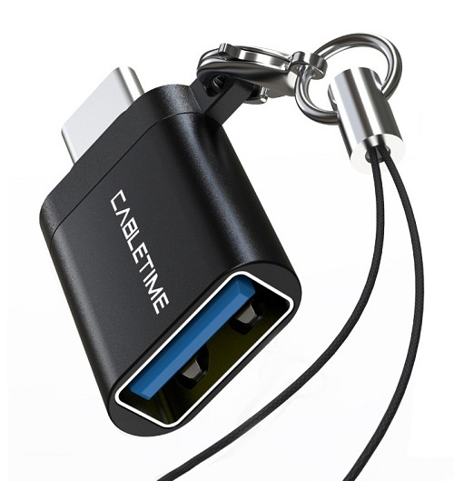 CABLETIME αντάπτορας USB-C σε USB CT-CMAF, 5Gbps, 10.5W, μαύρος CT-OTG-CMAF-ABL