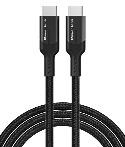 POWERTECH καλώδιο USB-C PTR-0135, PD 60W, 10Gbps, copper, 1m, μαύρο PTR-0135