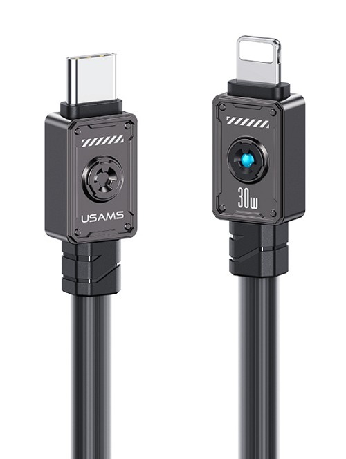 USAMS καλώδιο Lightning σε USB-C US-SJ685, 30W, 480Mbps, 1.2m, μαύρο SJ685USB01