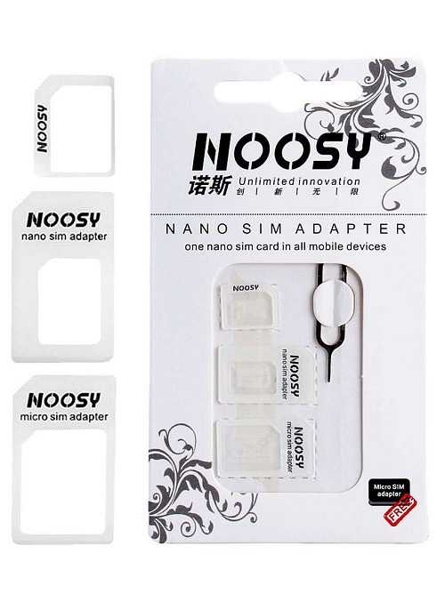 NOOSY Nano SIM & Micro SIM Adapter Set, λευκό SIM-002