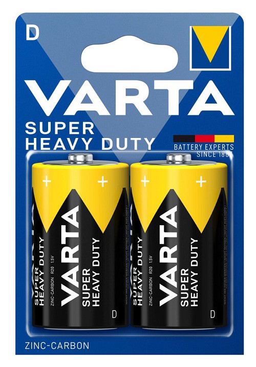 VARTA μπαταρίες Zinc Carbon Super Heavy Duty, D/R20P, 1.5V, 2τμχ 4008496556342