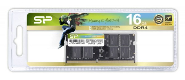 SILICON POWER μνήμη DDR4 SODIMM SP016GBSFU320X02, 16GB, 3200MHz, CL22 SP016GBSFU320X02