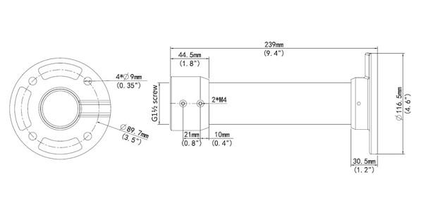 UNIARCH βάση κάμερας TR-CE45-IN, μεταλλική, λευκή TR-CE45-IN