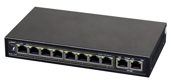 PULSAR PoE Ethernet Switch S108-90W, 10x ports 10/100Mb/s S108-90W