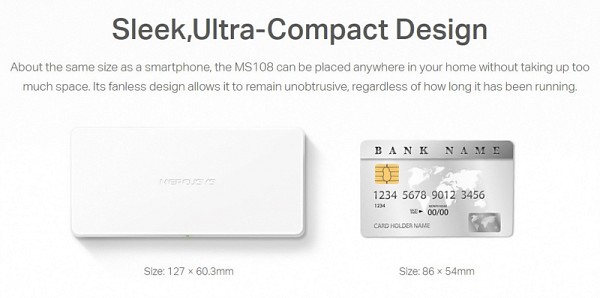 MERCUSYS Desktop Switch MS108, 8x 10/100 Mbps, Ver. 2 MS108