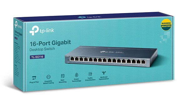 TP-LINK desktop switch TL-SG116, 16-Port, 10/100/1000Mbps, Ver. 1.0 TL-SG116