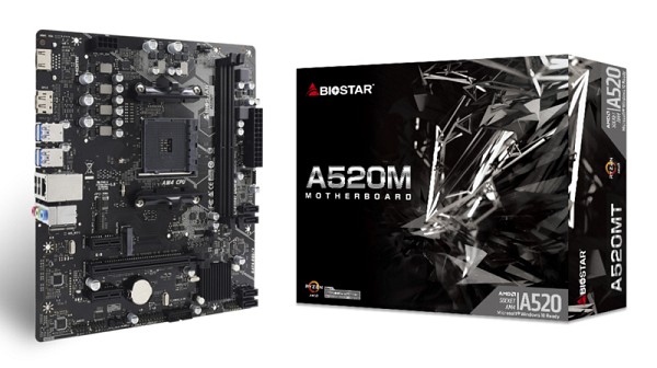 BIOSTAR μητρική A520MT, 2x DDR4, AM4, USB 3.2, uATX, GbE LAN, 7.1CH A520MT