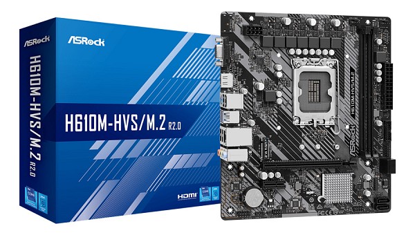 ASROCK μητρική H610M-HVS/M.2 R2.0, 2x DDR4, s1700, USB 3.2 Gen1, mATX H610M-HVS-M.2