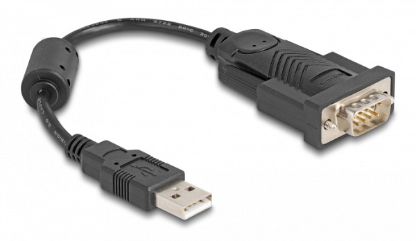 DELOCK καλώδιο USB σε RS-232 61549, 921.6Kbps, 0.25m, μαύρο 61549