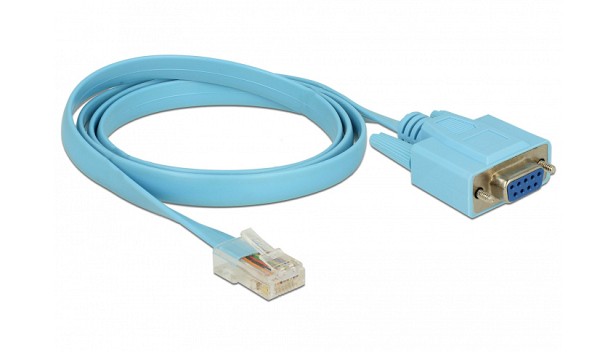 DELOCK Καλώδιο Serial RS-232 DB9 female σε RJ45 male, 1m, μπλε 63341