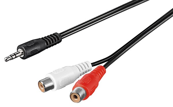 GOOBAY καλώδιο 3.5mm αρσενικό σε 2x θηλυκό RCA 50116, 1.5m, μαύρο 50116