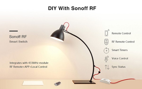 SONOFF Smart Διακόπτης RF2 433MHz, WiFi 2.4GHz, λευκό SNF-RFR2