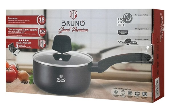 BRUNO γαλατιέρα Granit Premium BRN-0118 με αντικολλητική επίστρωση, 18cm BRN-0118