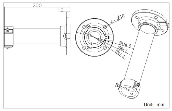 HIKVISION HIWATCH βάση κάμερας DS-1661ZJ, μεταλλική, λευκή DS-1661ZJ