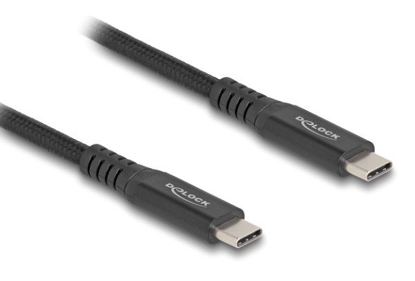 DELOCK καλώδιο USB-C 80023, 100W, 20 Gbps, 0.5m, USB4, E-Marker, μαύρο 80023