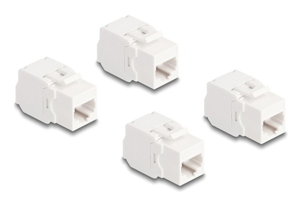 DELOCK Keystone module 86051, RJ45 σε LSA, Cat.6A UTP, λευκό, 4τμχ 86051