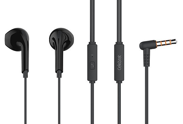 CELEBRAT earphones με μικρόφωνο G20, 3.5mm σύνδεση, Φ14mm, 1.2m, μαύρα G20-BK