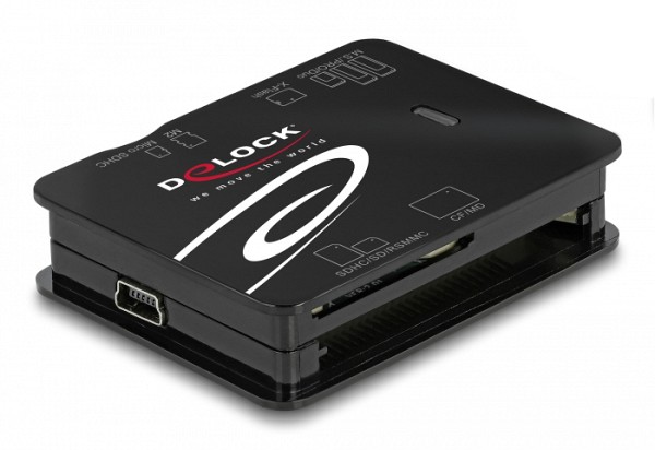 DELOCK card reader 91007 για Micro SD/SD/CF/MS/xD/M2, μαύρο 91007