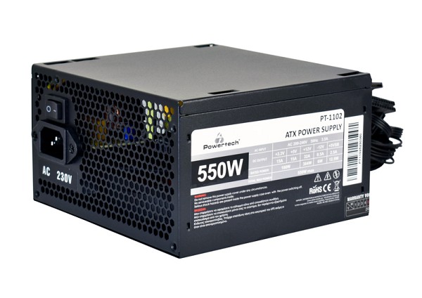 POWERTECH τροφοδοτικό για PC PT-1102, 550W, ATX, 120mm Fan PT-1102