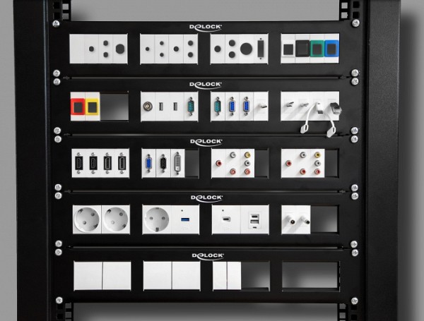 DELOCK module πρίζας ρεύματος Easy 45 81324, 45°, 45x45mm, 10τμχ 81324