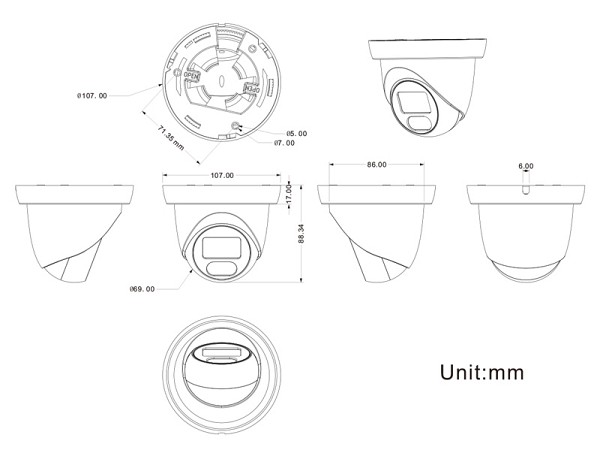 LONGSE υβριδική κάμερα CMSDTHC500FKEW, 2.8mm, 8MP, IP65, LED έως 25m CMSDTHC500FKEW