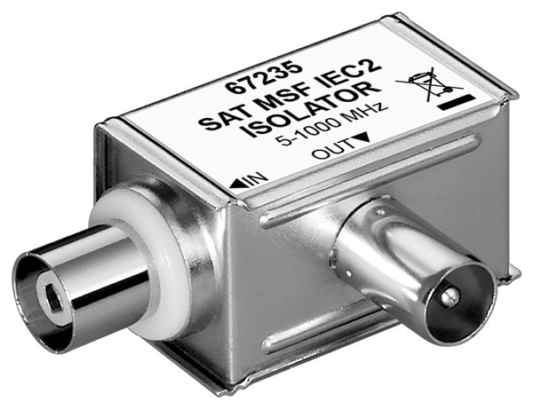 GOOBAY SAT isolator 67235, γωνιακό, 5MHz - 1000MHz, ασημί 67235