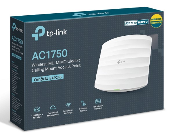 TP-LINK Wi-Fi access point EAP245 AC1750 Dual Band, Ceiling Mount, V. 3 EAP245