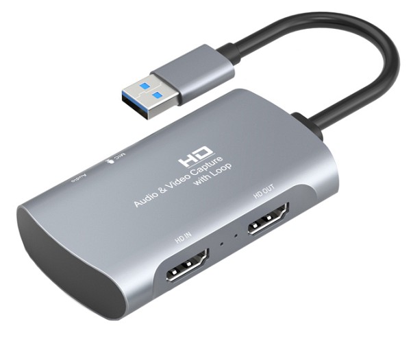 CABLETIME audio & video capture CT-HAVC-AG, HDMI/USB, loop 4K/60Hz, γκρι 5210131039199