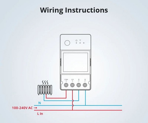 SONOFF smart διακόπτης παρακολούθησης ισχύος POWR320D, Wi-Fi, 20A POWR320D