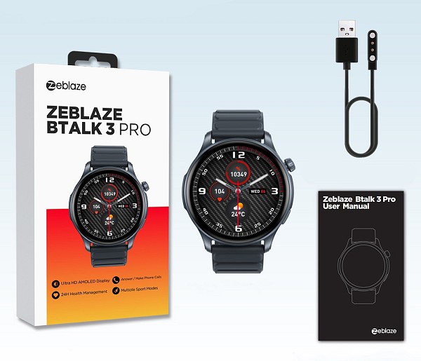 ZEBLAZE smartwatch Btalk 3 Pro, heart rate, 1.43 AMOLED, γκρι BTALK3PRO-BK