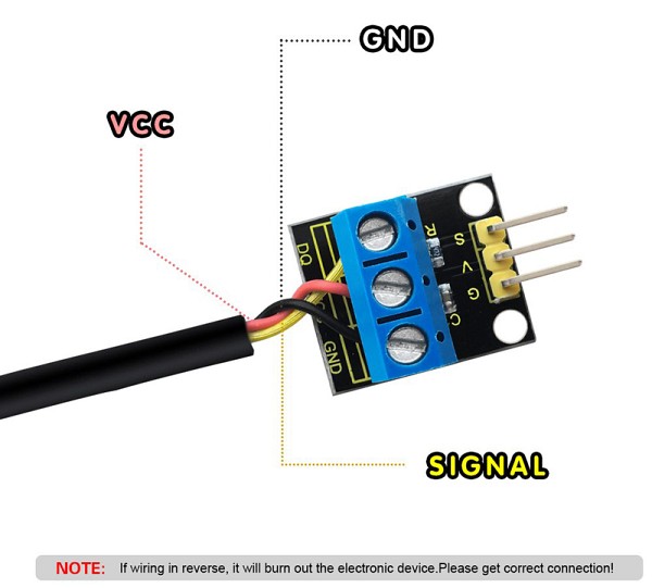 KEYESTUDIO αισθητήρας ανίχνευσης θερμοκρασίας DS18B20 KS0316