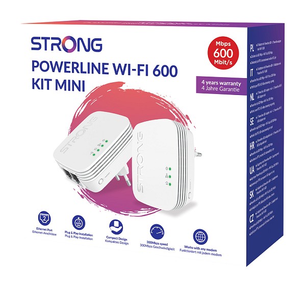 STRONG Powerline Kit POWERLWF600DUOMINI, 600Mbps, 300Mbps WiFi, 2τμχ POWERLWF600DUOMINI