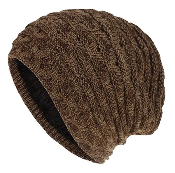 Πλεκτός σκούφος beanie SHO-0002, unisex, καφέ SHO-0002