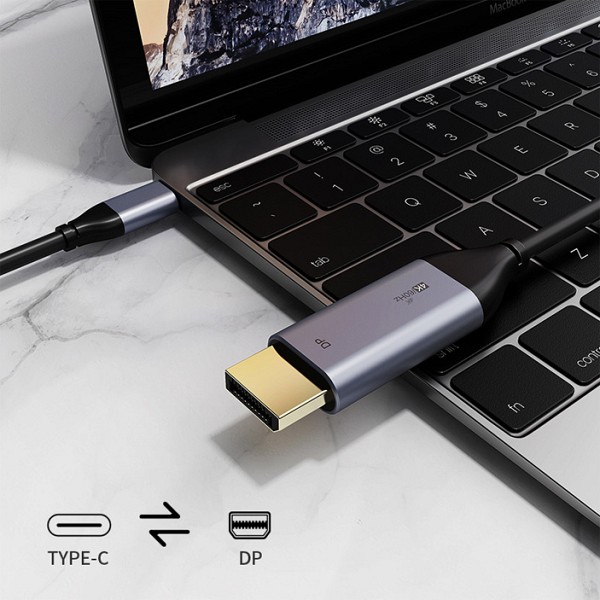 CABLETIME καλώδιο USB-C σε DisplayPort CT-CMDP2, 4K/60Hz, 1.8m, μαύρο 5210131038284