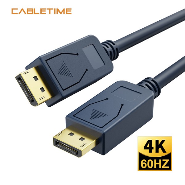 CABLETIME καλώδιο DisplayPort CT-01G, 4K/60Hz, 18 Gbps, 0.5m, μπλε 5210131092712