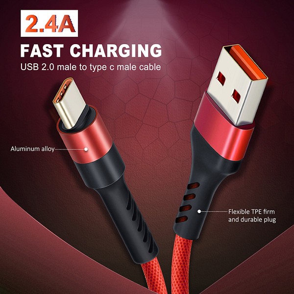 CABLETIME καλώδιο USB-C σε USB CT-PU32, 12W, 480Mbps, 1m, κόκκινο 5210131092774