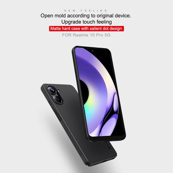 NILLKIN θήκη Super Frosted Shield για Realme 10 Pro 5G, μαύρη 6902048261389