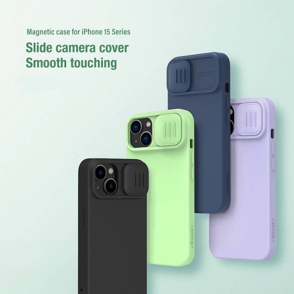 NILLKIN θήκη CamShield Silky Magnetic Silicone για iPhone 15 Plus, μαύρη 6902048269644