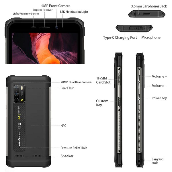 ULEFONE smartphone Armor X10 Pro, 5.45 4/64GB 5180mAh, IP68/IP69K, γκρι ARMORX10PRO-GY