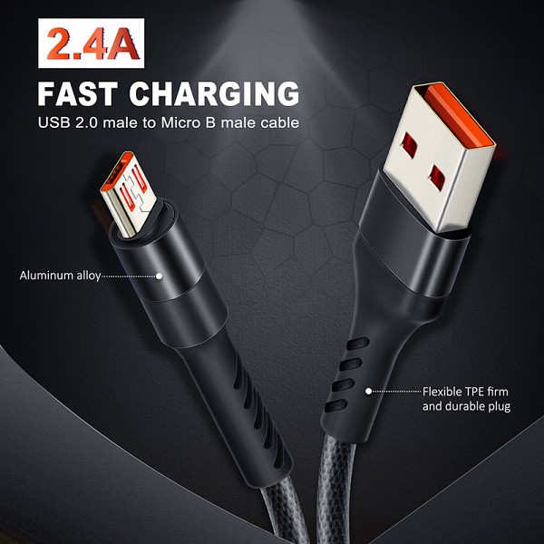 CABLETIME καλώδιο micro USB σε USB CT-P05, 12W, 480Mbps, 1m, μαύρο CT-C165-P05-B1