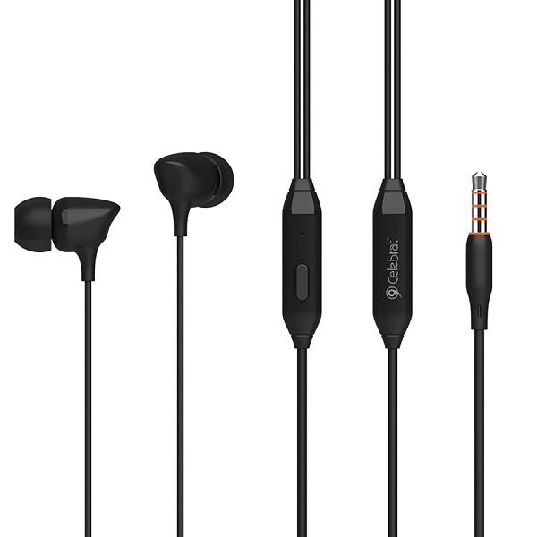 CELEBRAT earphones με μικρόφωνο G7, 3.5mm σύνδεση, Φ10mm, 1.2m, μαύρα G7-BK