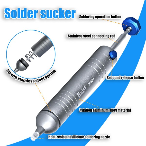 KAISI desoldering pump K-331, μεταλλικό, 173mm KAI-K-331