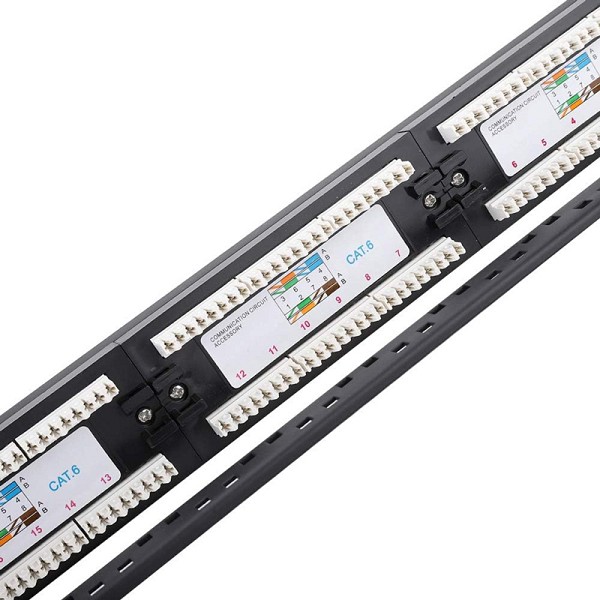 POWERTECH patch panel NETW-0027 για rack 19/1U, 24 θυρών, CAT 6 UTP, μαύρο NETW-0027