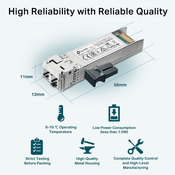 TP-LINK 10GBase-SR SFP+ LC Transceiver TL-SM5110-SR, έως 300m, Ver. 1.0 TL-SM5110-SR