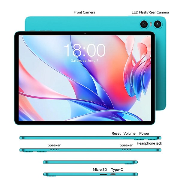 TECLAST tablet P30, 10.1, 4/64GB, Android 14, 6000mAh, μπλε P30-BL