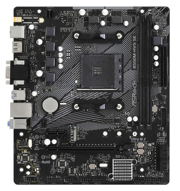 ASROCK μητρική B550M-HVS SE, 2x DDR4, AM4, USB 3.2, mATX B550M-HVS-SE