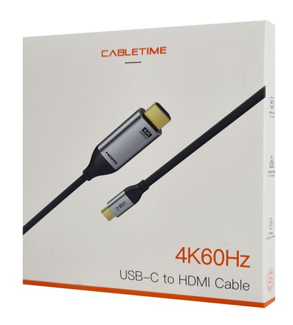 CABLETIME καλώδιο USB-C σε HDMI CT-CMHD2, 4K/60Hz, 3m, μαύρο 5210131055977