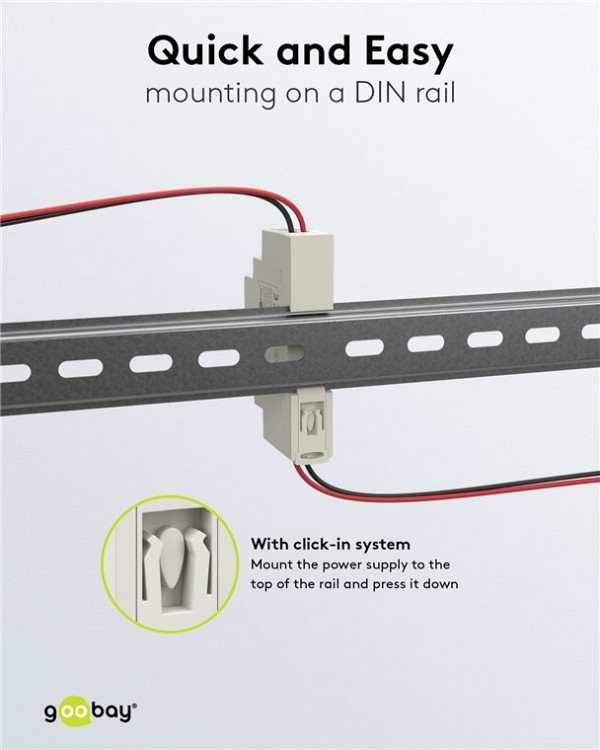 GOOBAY τροφοδοτικό 59574 για DIN rail, 5V/2.4A, 12W, IP20 59574